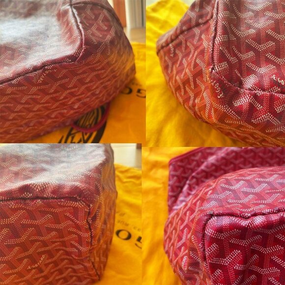 Goyard St Louis GM Red Shoulder Tote Bag & Pouch Goyardine Saint Louis Purse - Picture 13 of 13